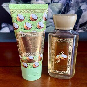 2 for $30 SALE NEW WAIKIKI BEACH COCONUT BBW Body Cream & Body Wash Travel Size